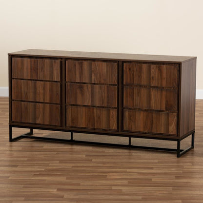 Black Finished Metal 3-Door Dining Room Sideboard Buffet
