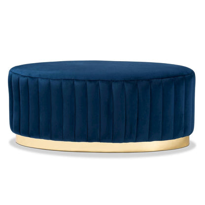 Gold PU Leather Ottoman