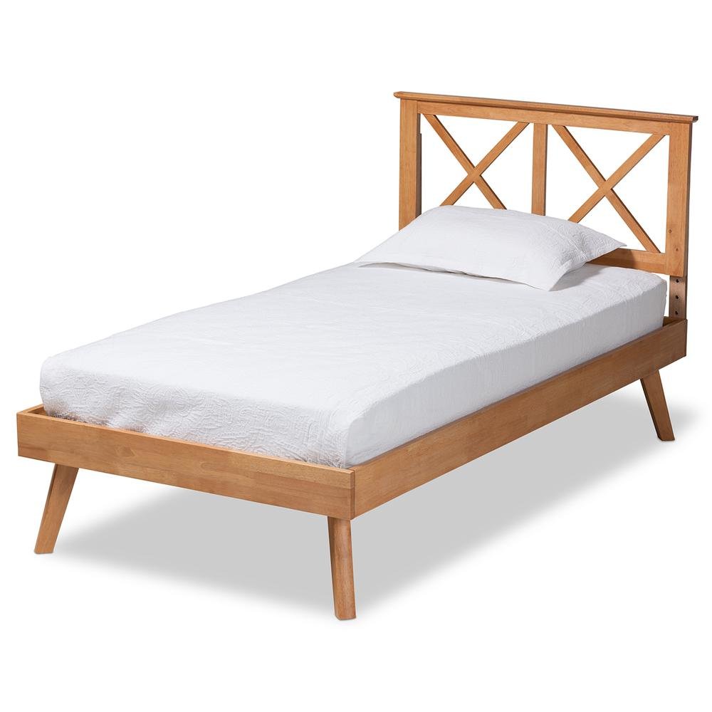 Galvin Modern and Contemporary Brown Finished Wood Twin Size Platform Bed