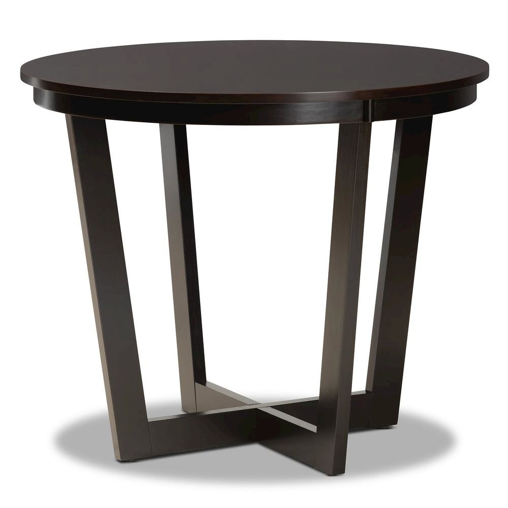 Transitional Dark Brown Finished Wood 5-Piece Dining Set