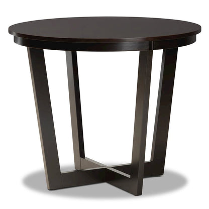 Transitional Dark Brown Finished Wood 5-Piece Dining Set