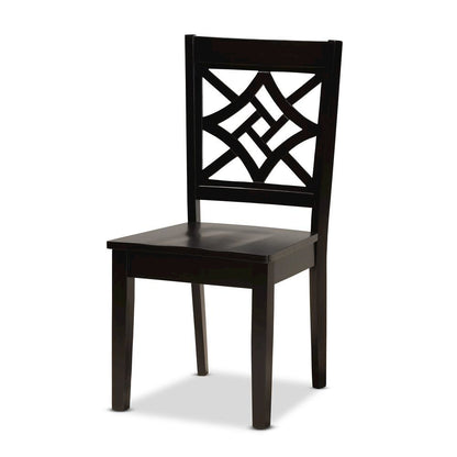 Miela Modern and Contemporary Dark Brown Finished Wood 5-Piece Dining Set