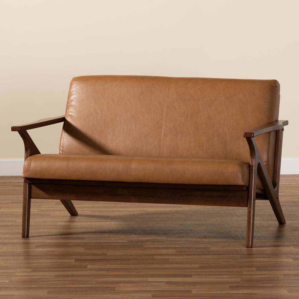 Leather Effect Loveseat