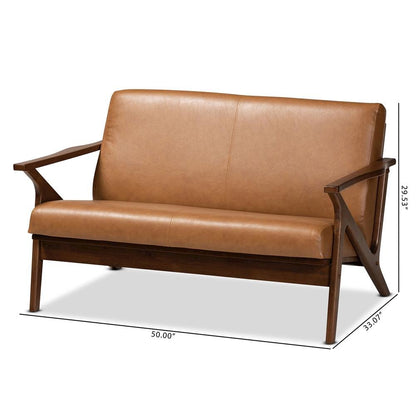 Leather Effect Loveseat