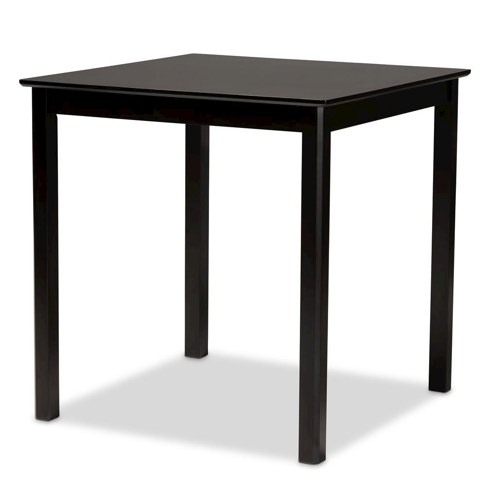 Sand Fabric Upholstered and Dark Brown Finished Wood 5-Piece Pub Set