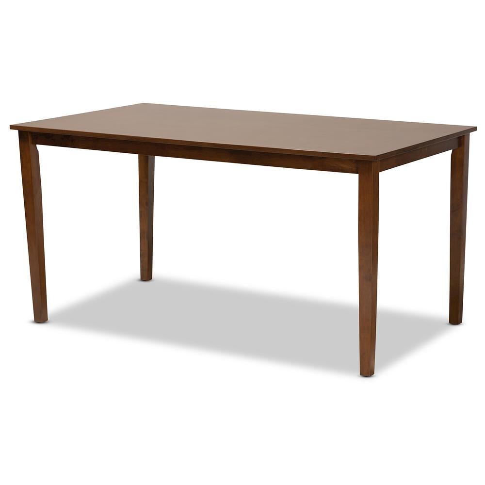 Erion Modern and Contemporary Walnut Brown Finished Wood 7-Piece Dining Set