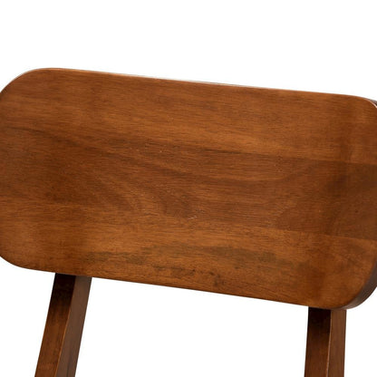Sand Fabric Upholstered and Walnut Brown Finished Wood 5-Piece Dining Set