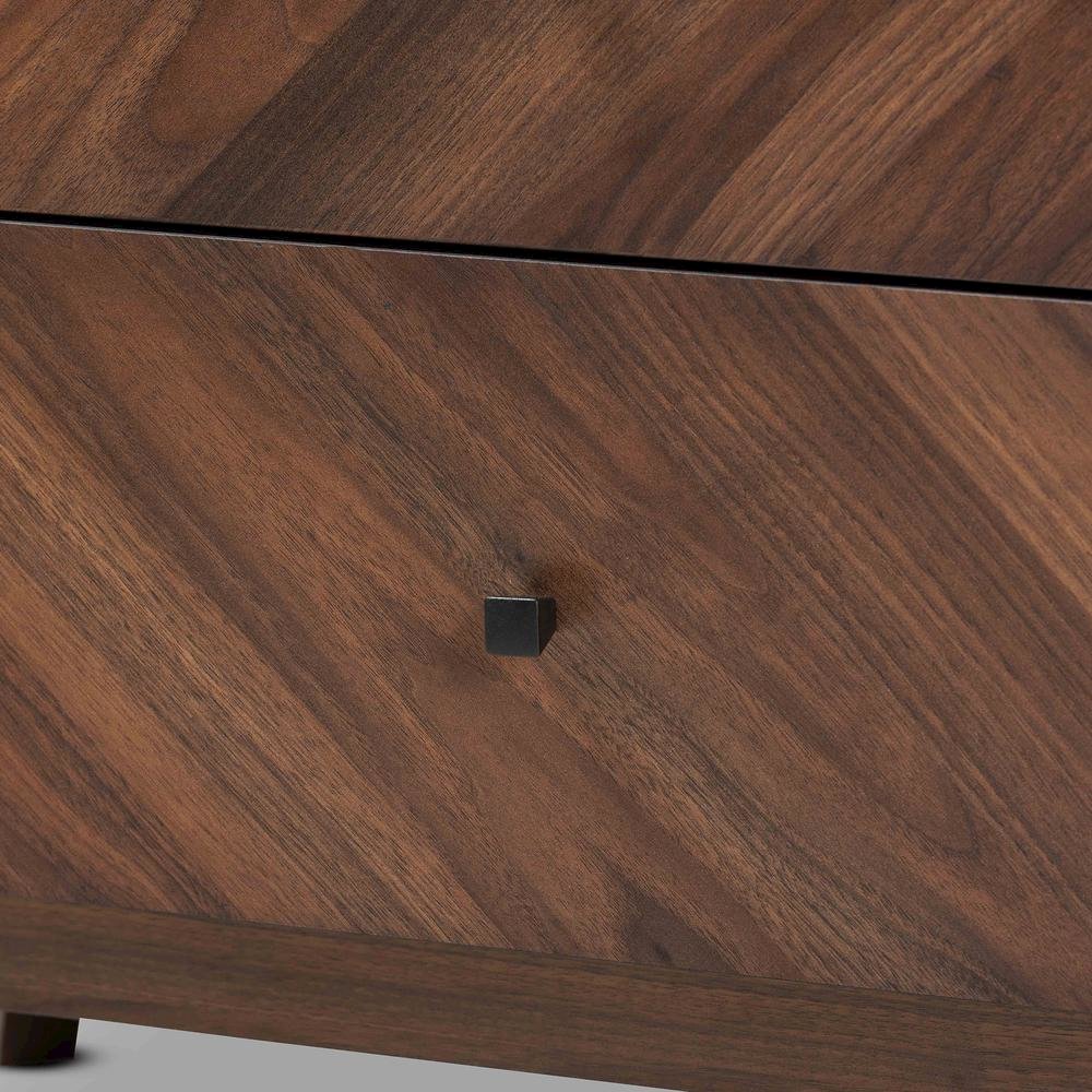 Hartman Mid-Century Modern Walnut Brown Finished Wood 3-Drawer Storage Chest