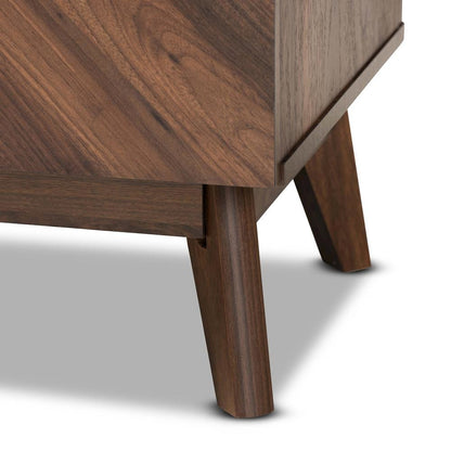 Hartman Mid-Century Modern Walnut Brown Finished Wood 3-Drawer Storage Chest