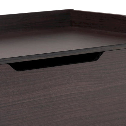 Dark Brown Finished Wood Cat Litter Box Cover House