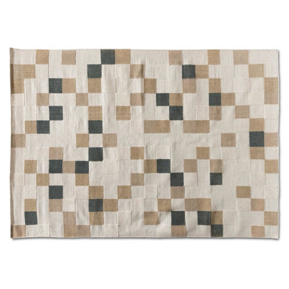Ivory and Grey Handwoven PET Yarn Indoor and Outdoor Area Rug