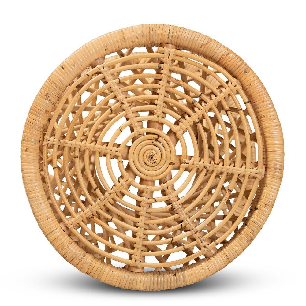 bali & pari Seville Modern and Contemporary Natural Finished Rattan End Table