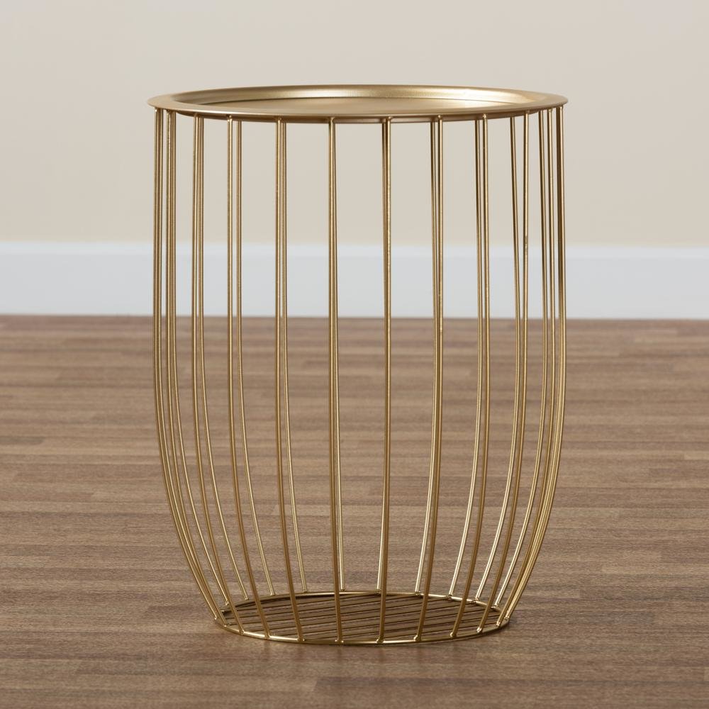 Baxton Studio Mabon Modern and Contemporary Gold Finished Metal End Table