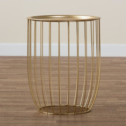 Baxton Studio Mabon Modern and Contemporary Gold Finished Metal End Table