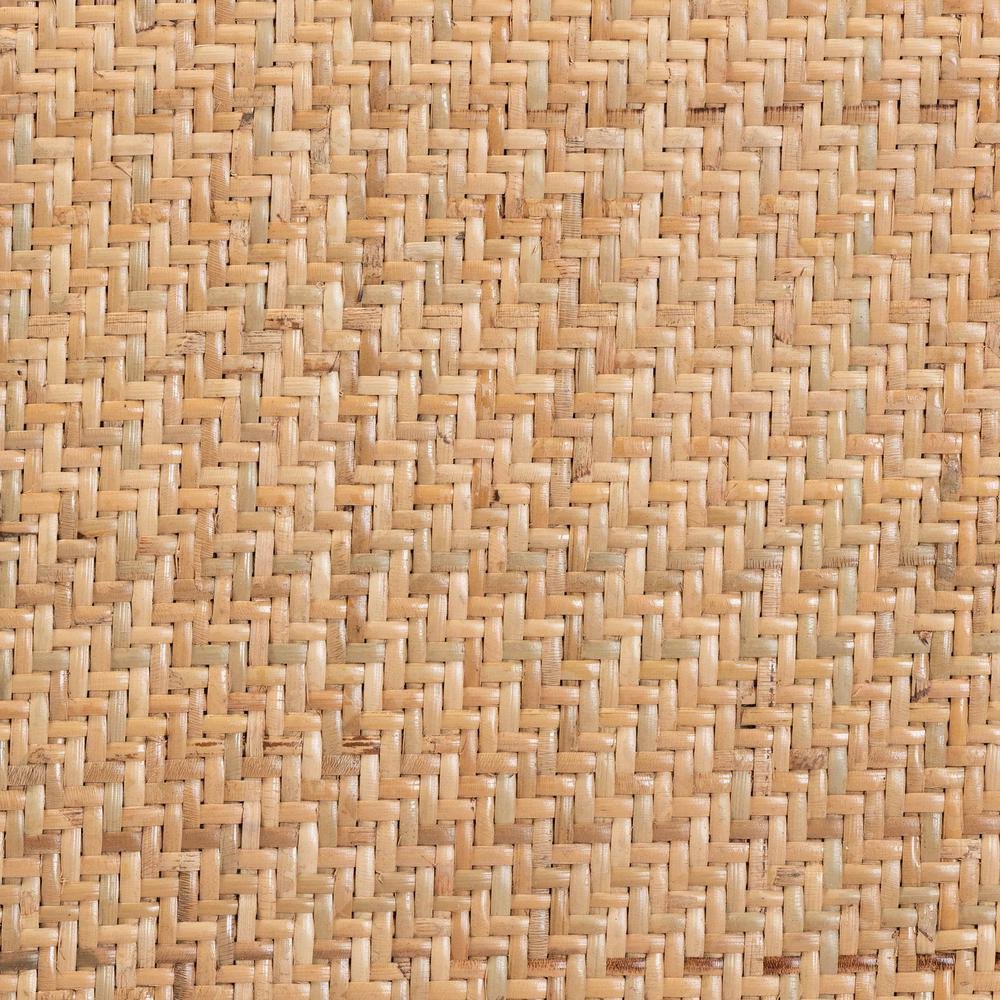 Tartan Mid-Century Modern Brown Woven Rattan and Wood 2-Piece Dining Chair Set