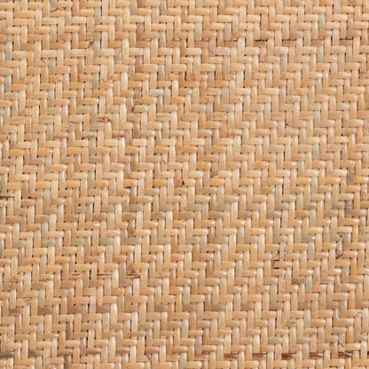 Tartan Mid-Century Modern Brown Woven Rattan and Wood 2-Piece Dining Chair Set