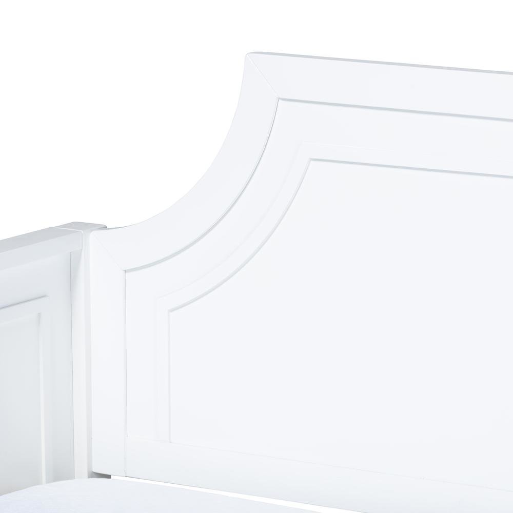 Traditional White Finished Wood Full Size Daybed with Twin Size trundle