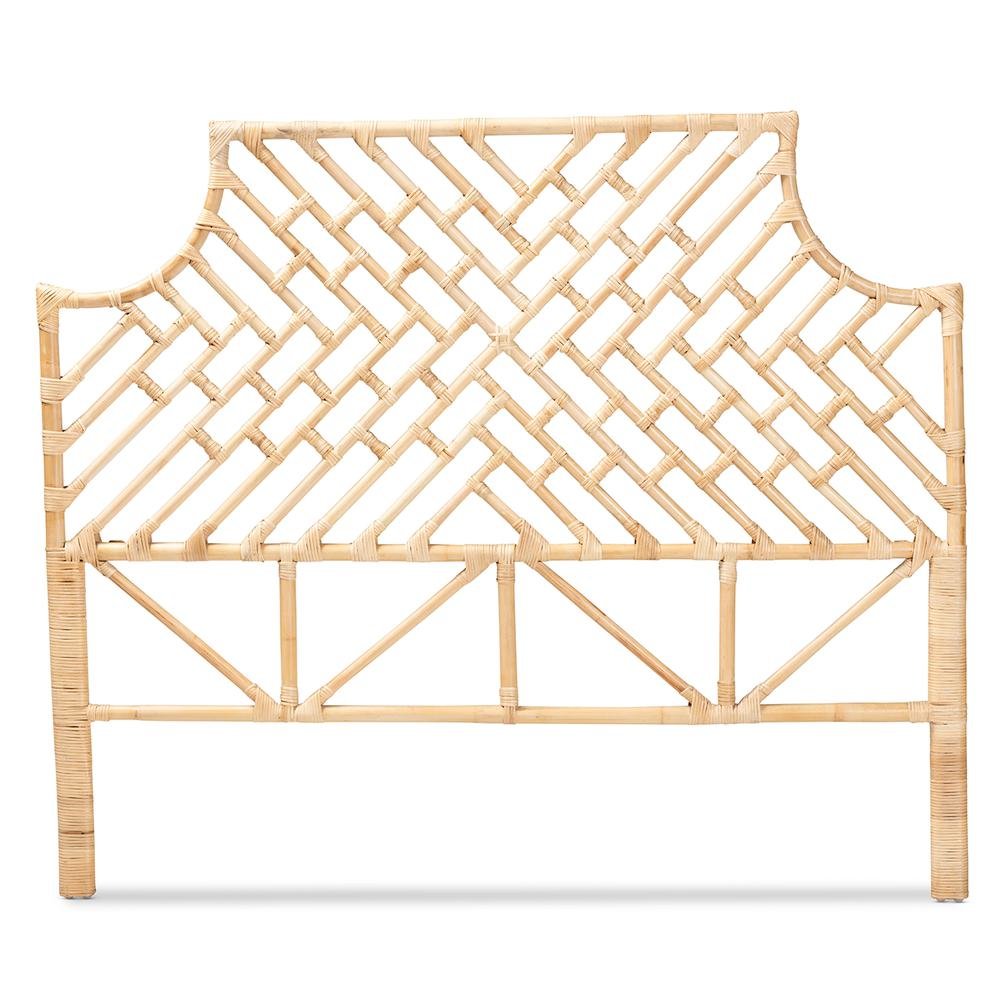 Bohemian Natural Brown Rattan Queen Size Standalone Headboard