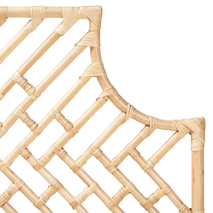 Bohemian Natural Brown Rattan Queen Size Standalone Headboard