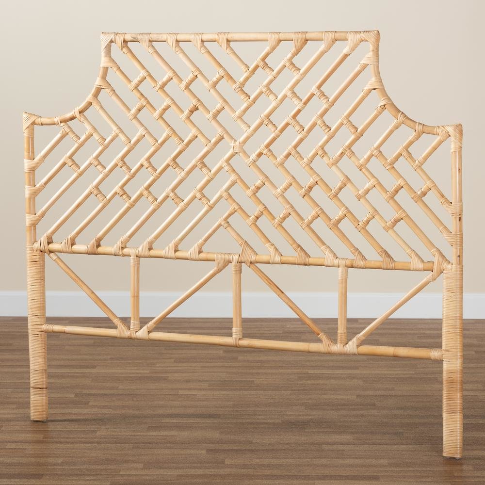 Bohemian Natural Brown Rattan Queen Size Standalone Headboard