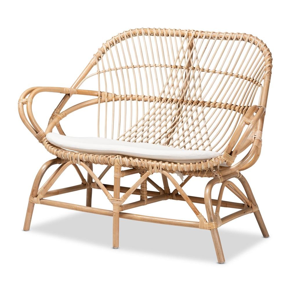 Natural Brown Finished Rattan 5-Piece Living Room Set