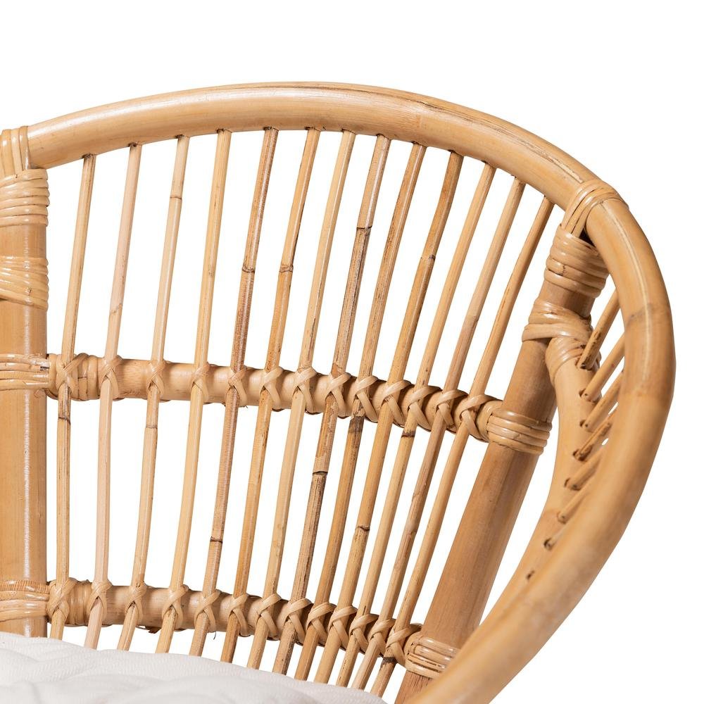 bali & pari Adrina Modern Bohemian Natural Brown Rattan Dining Chair