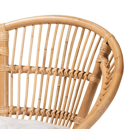 bali & pari Adrina Modern Bohemian Natural Brown Rattan Dining Chair