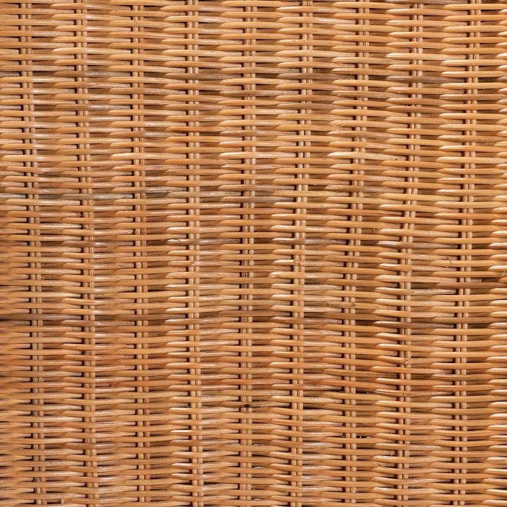 Bohemian Natural Rattan and Mahogany Wood Counter Stool