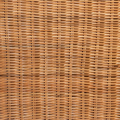 Bohemian Natural Rattan and Mahogany Wood Counter Stool