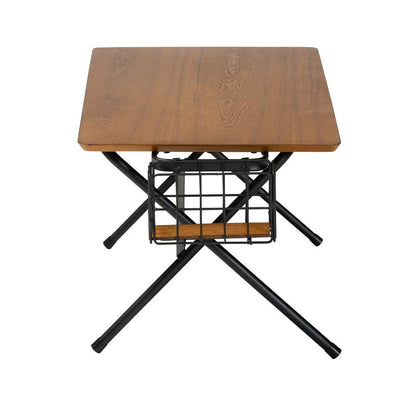 Mariela Natural Brown and Black Low Profile Coffee Table with Basket
