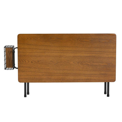 Mariela Natural Brown and Black Low Profile Coffee Table with Basket