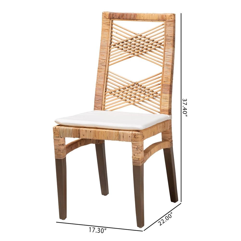bali & pari Poltak Modern Bohemian Natural Brown Rattan Dining Chair
