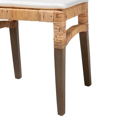 bali & pari Poltak Modern Bohemian Natural Brown Rattan Dining Chair