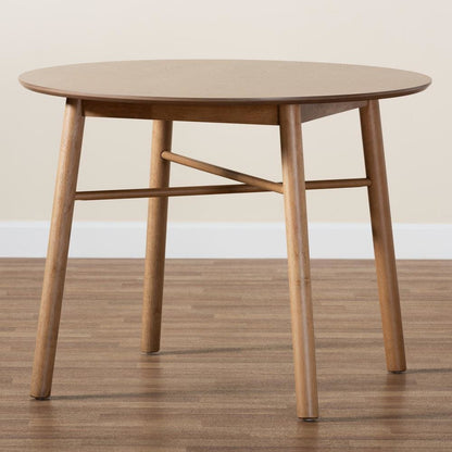 Denmark Mid-Century Modern French Oak Brown Finished Rubberwood Dining Table