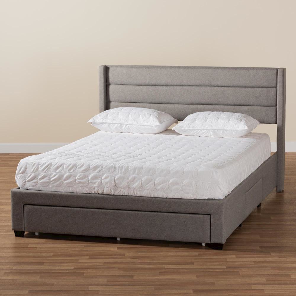 Dark Brown Finished Wood Queen Size 3-Drawer Storage Platform Bed