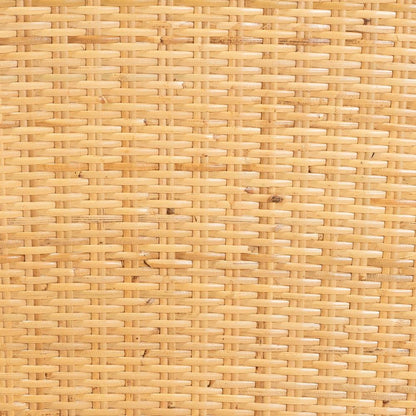 Bohemian Oak Brown Finished Mahogany Wood and Natural Rattan Dining Chair