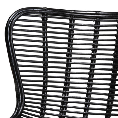 bali & pari Colorado Modern Bohemian Black Rattan and Metal Accent Chair