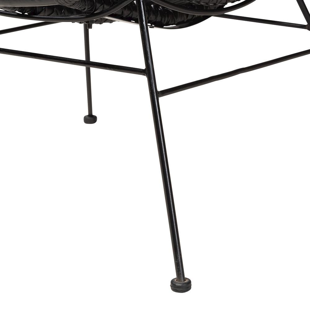 bali & pari Colorado Modern Bohemian Black Rattan and Metal Accent Chair