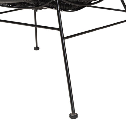 bali & pari Colorado Modern Bohemian Black Rattan and Metal Accent Chair