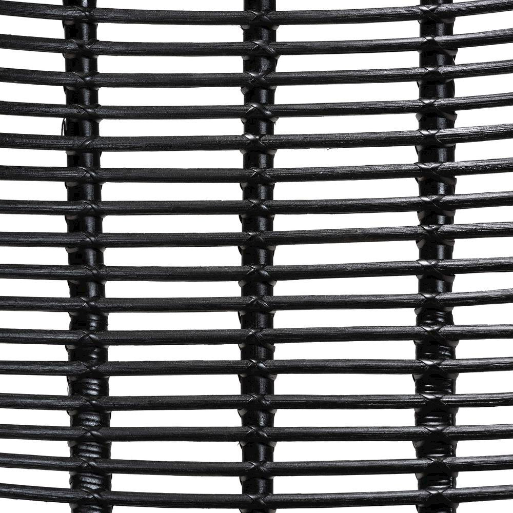 bali & pari Colorado Modern Bohemian Black Rattan and Metal Accent Chair