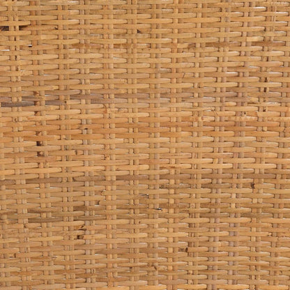 Monaco Modern Bohemian Natural Rattan and Mahogany Wood Counter Stool
