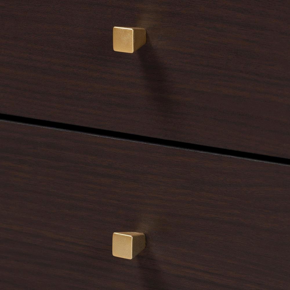 Transitional Two-Tone Black and Espresso Brown Finished Wood 2-Drawer End Table