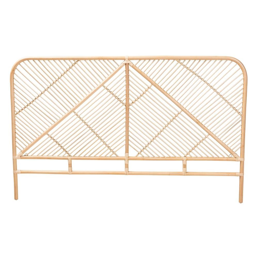 Bohemian Natural Brown Rattan Queen Size Standalone Headboard