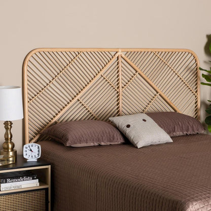 Bohemian Natural Brown Rattan Queen Size Standalone Headboard