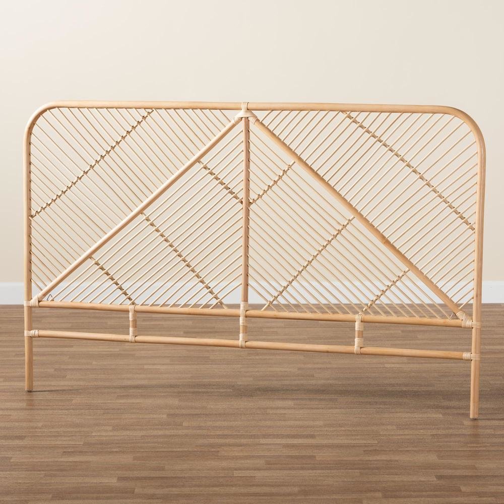 Bohemian Natural Brown Rattan Queen Size Standalone Headboard