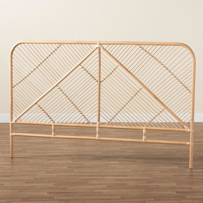 Bohemian Natural Brown Rattan Queen Size Standalone Headboard