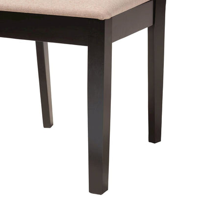 Florencia Modern Beige Fabric and Espresso Brown Finished Wood Dining Chair