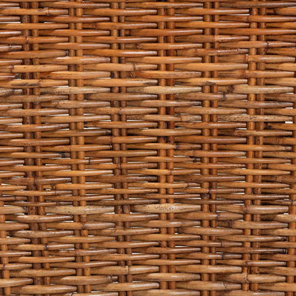 Bohemian Dark Brown Finished Wood and Natural Rattan 2-Piece Dining Chair Set