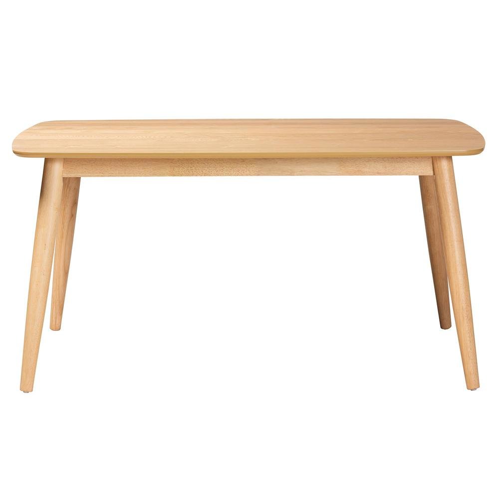 Baxton Studio Flora Mid-Century Modern Natural Oak Finished Wood Dining Table