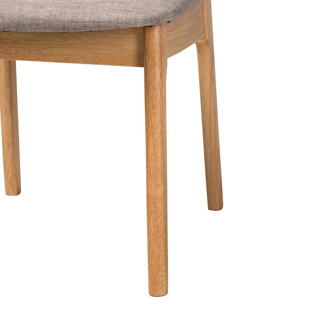 Grey Fabric and Natural Oak Finished Wood 7-Piece Dining Set